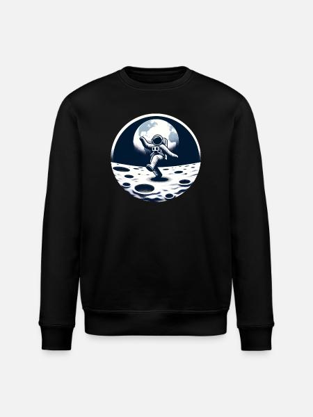 Dancing astronaut on the moon - Stanley/Stella ROLLER Unisex Organic Sweatshirt - black