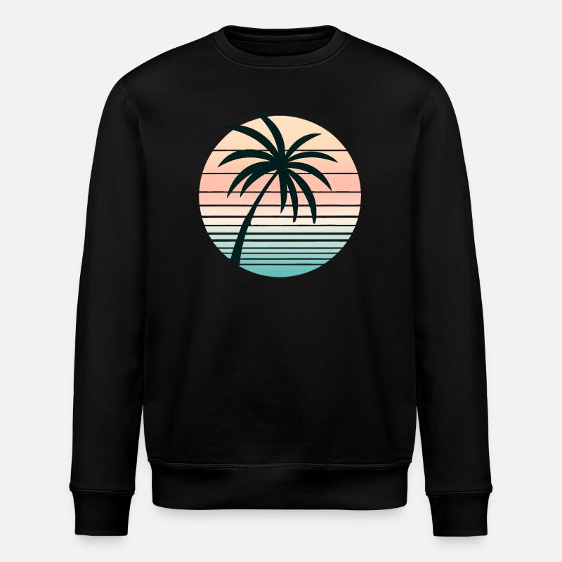 Synthwave Palme - Stanley/Stella Unisex Bio-Sweatshirt ROLLER - Schwarz