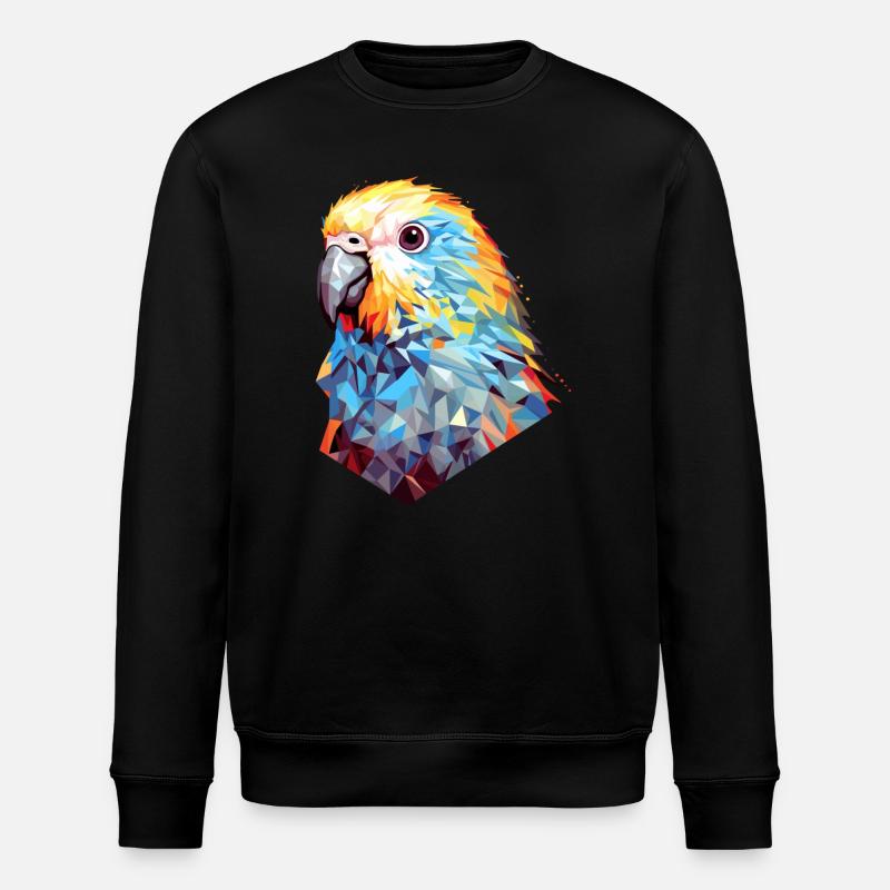 Budgie Polygon Bird Budgies - Stanley/Stella ROLLER Unisex Organic Sweatshirt - black