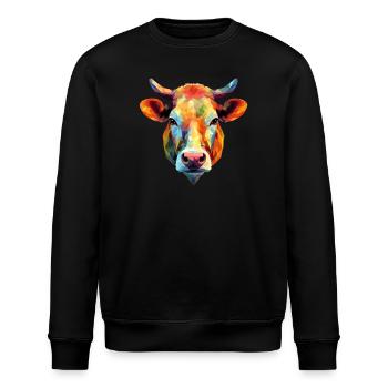Kuh Polygon Kalb Rind Rinder Stier Kühe - Stanley/Stella Unisex Bio-Sweatshirt ROLLER - Schwarz - Vorne - Nik (191cm)