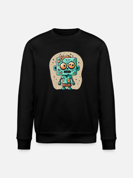 Cute zombie with a square head - Stanley/Stella ROLLER Unisex Organic Sweatshirt - black