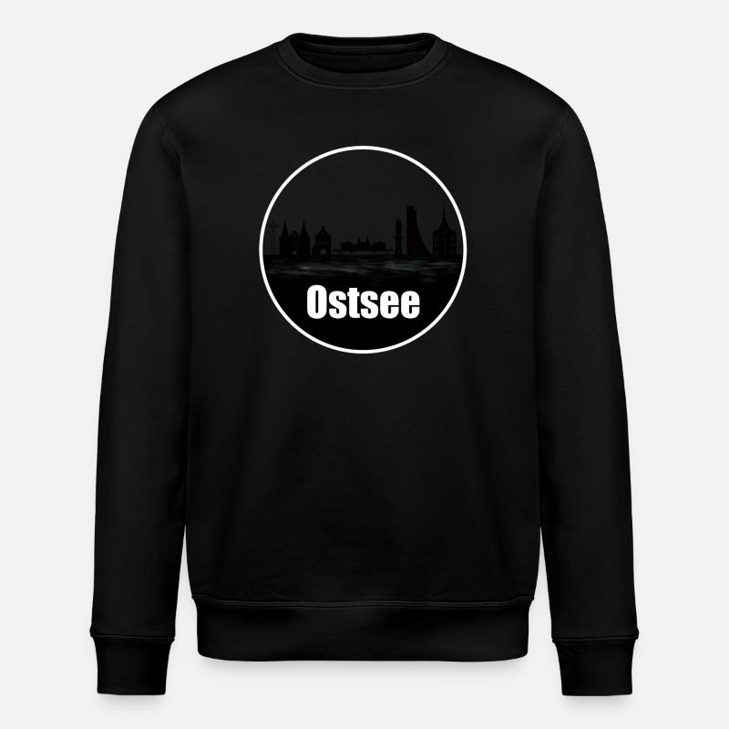 Baltic Sea Transparency Skyline - Stanley/Stella ROLLER Unisex Organic Sweatshirt - black