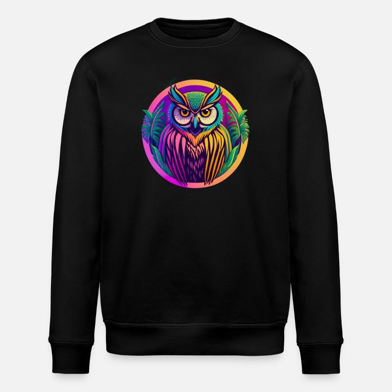 Owl - Stanley/Stella ROLLER Unisex Organic Sweatshirt - black