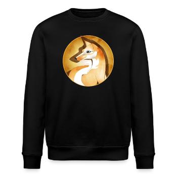 Von Hand gezeichneter schöner Fuchs im Rahmen - Stanley/Stella Unisex Bio-Sweatshirt ROLLER - Schwarz - Vorne - Nik (191cm)