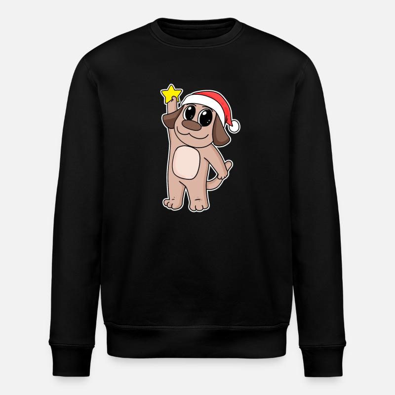 Dog Christmas - Stanley/Stella ROLLER Unisex Organic Sweatshirt - black
