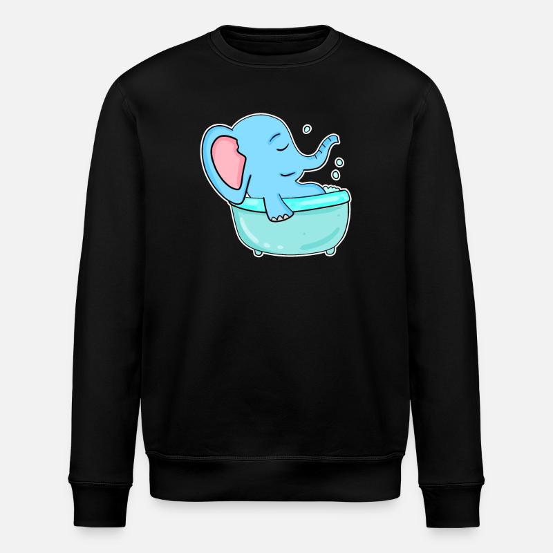 Badewanne Elefant - Stanley/Stella Unisex Bio-Sweatshirt ROLLER - Schwarz