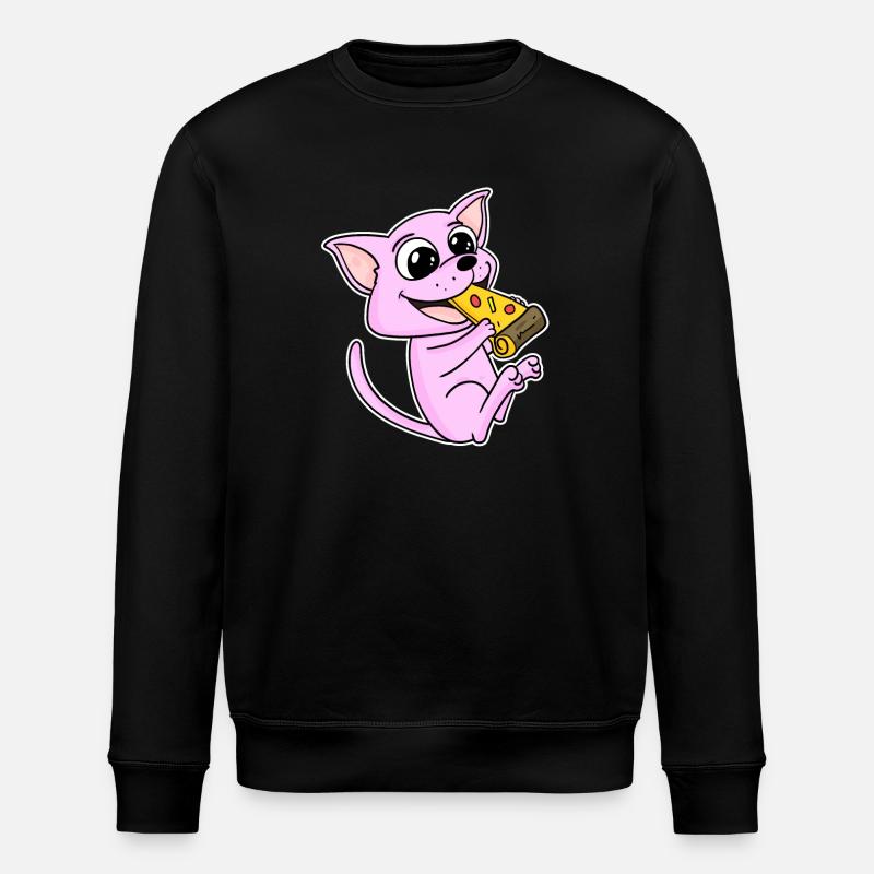 Pizza au chat Sphynx - Sweat bio ROLLER Stanley/Stella Unisexe - noir