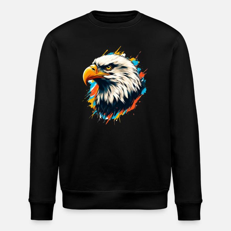 Bald Eagle - Stanley/Stella ROLLER Unisex Organic Sweatshirt - black