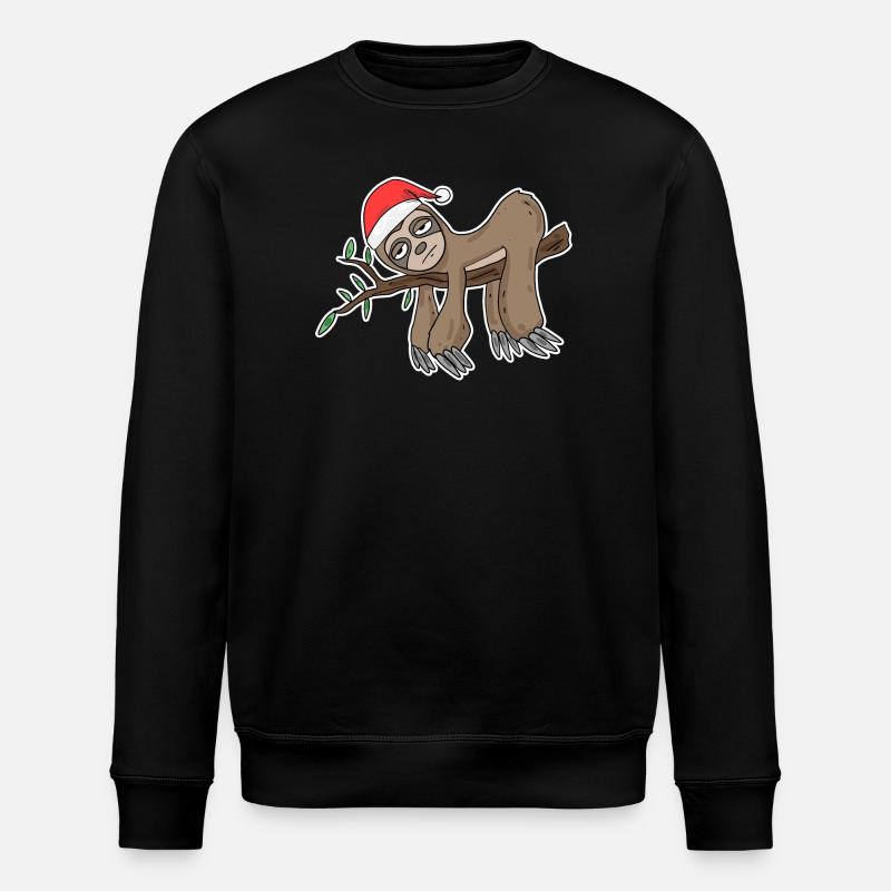 Sloth Christmas - Stanley/Stella ROLLER Unisex Organic Sweatshirt - black