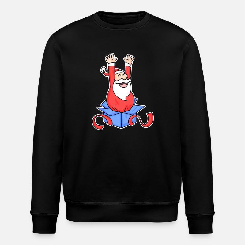 Weihnachtsmann Überraschung - Stanley/Stella Unisex Bio-Sweatshirt ROLLER - Schwarz