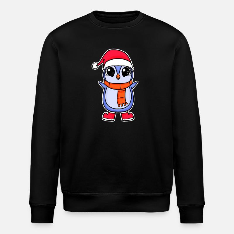 Penguin Christmas - Stanley/Stella ROLLER Unisex Organic Sweatshirt - black