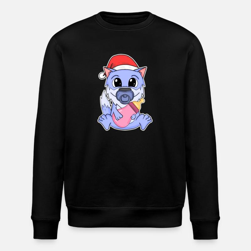 Bébé loup Noël - Sweat bio ROLLER Stanley/Stella Unisexe - noir
