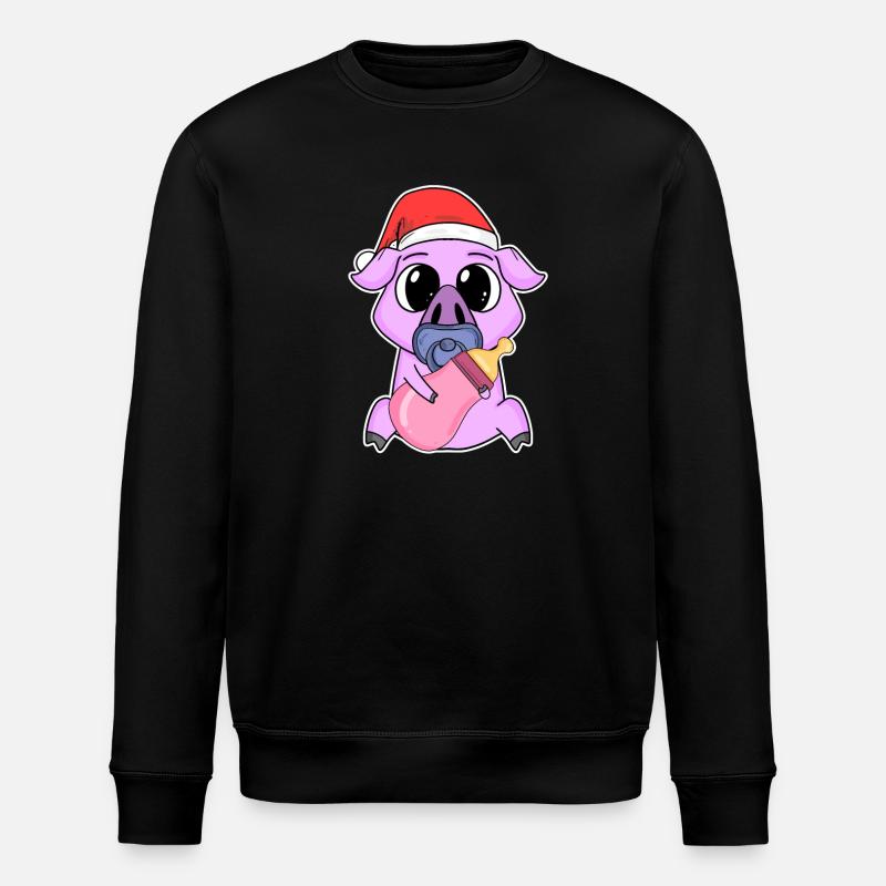Cochon bébé Noël - Sweat bio ROLLER Stanley/Stella Unisexe - noir