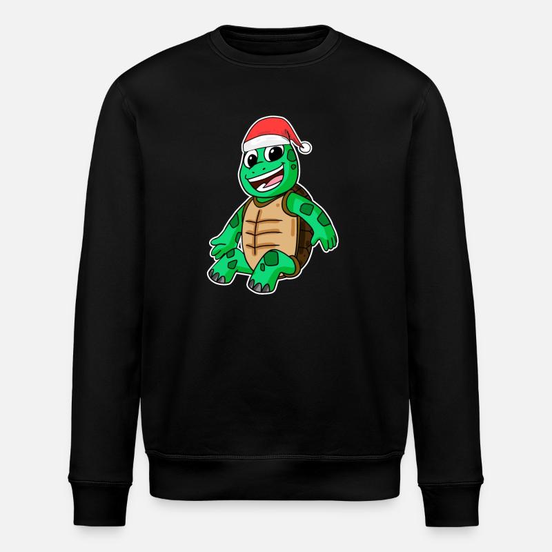 Turtle Christmas - Stanley/Stella ROLLER Unisex Organic Sweatshirt - black