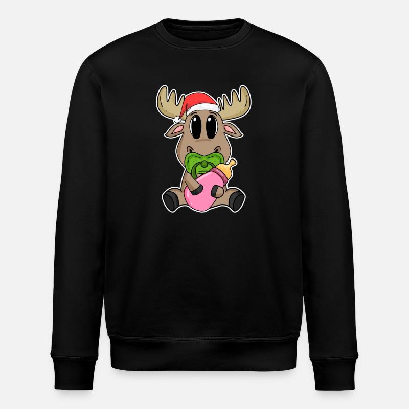 Bébé orignal Noël - Sweat bio ROLLER Stanley/Stella Unisexe - noir