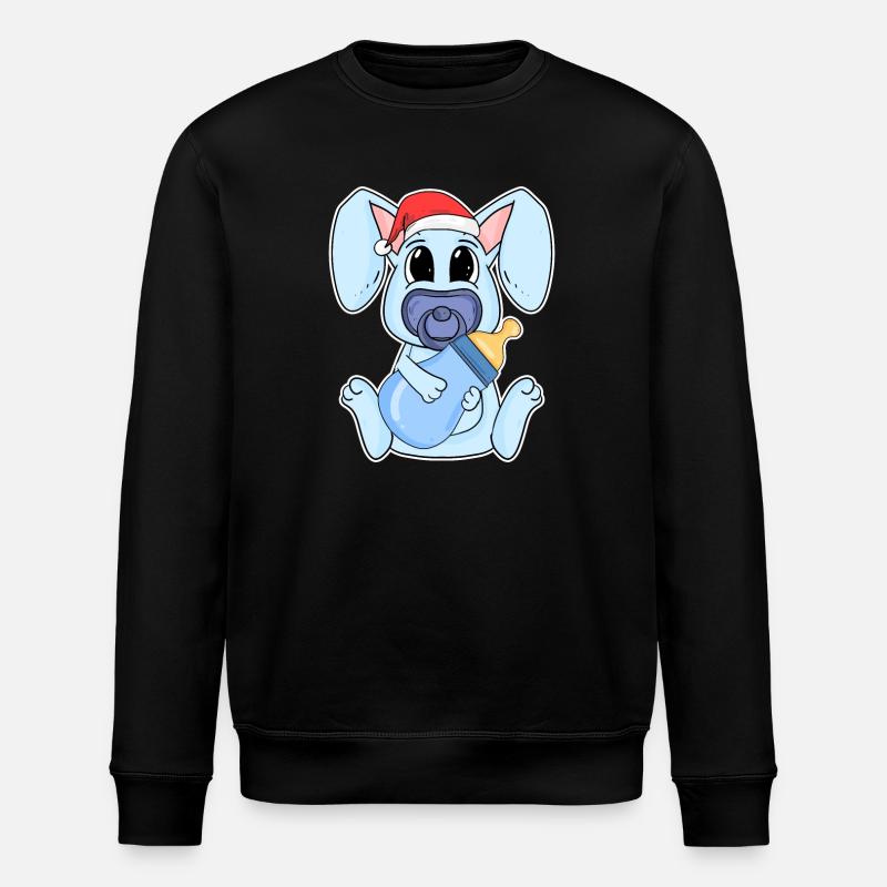 Rabbit Baby Christmas - Stanley/Stella ROLLER Unisex Organic Sweatshirt - black