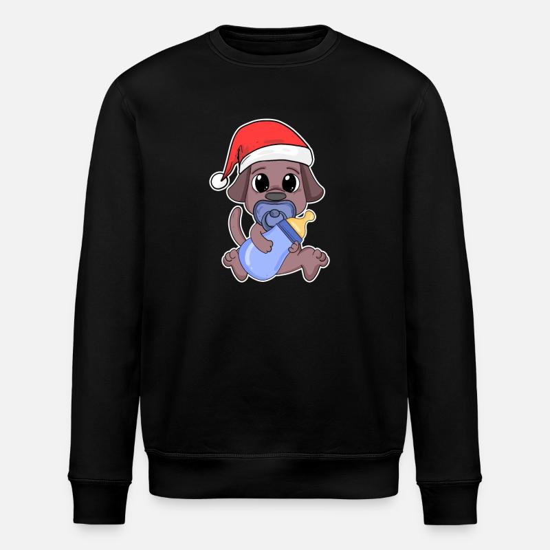 Chien Bébé Noël - Sweat bio ROLLER Stanley/Stella Unisexe - noir