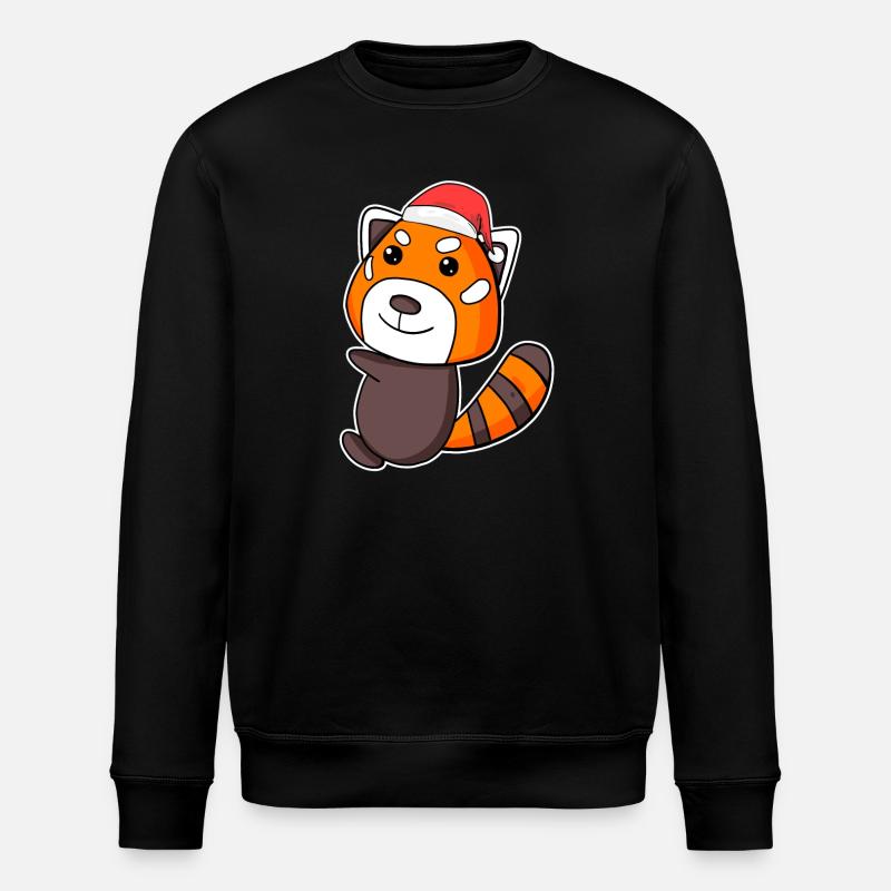 Westlicher Kleiner Panda Weihnachten - Stanley/Stella Unisex Bio-Sweatshirt ROLLER - Schwarz