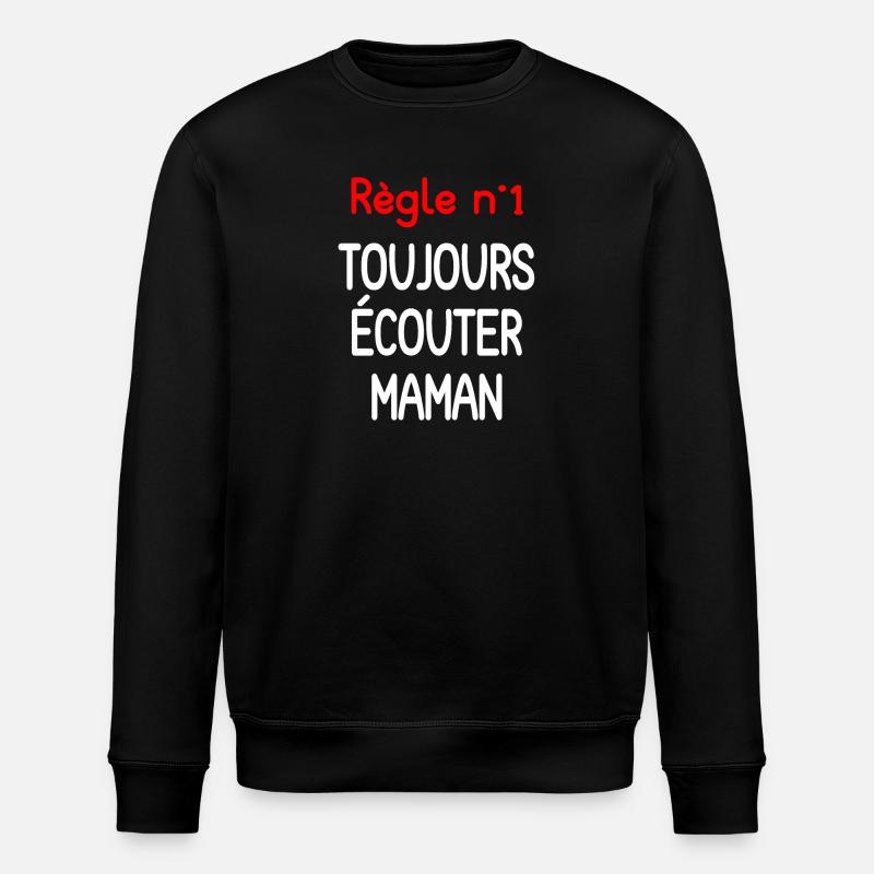 Zitat Mama immer zuhören - Stanley/Stella Unisex Bio-Sweatshirt ROLLER - Schwarz