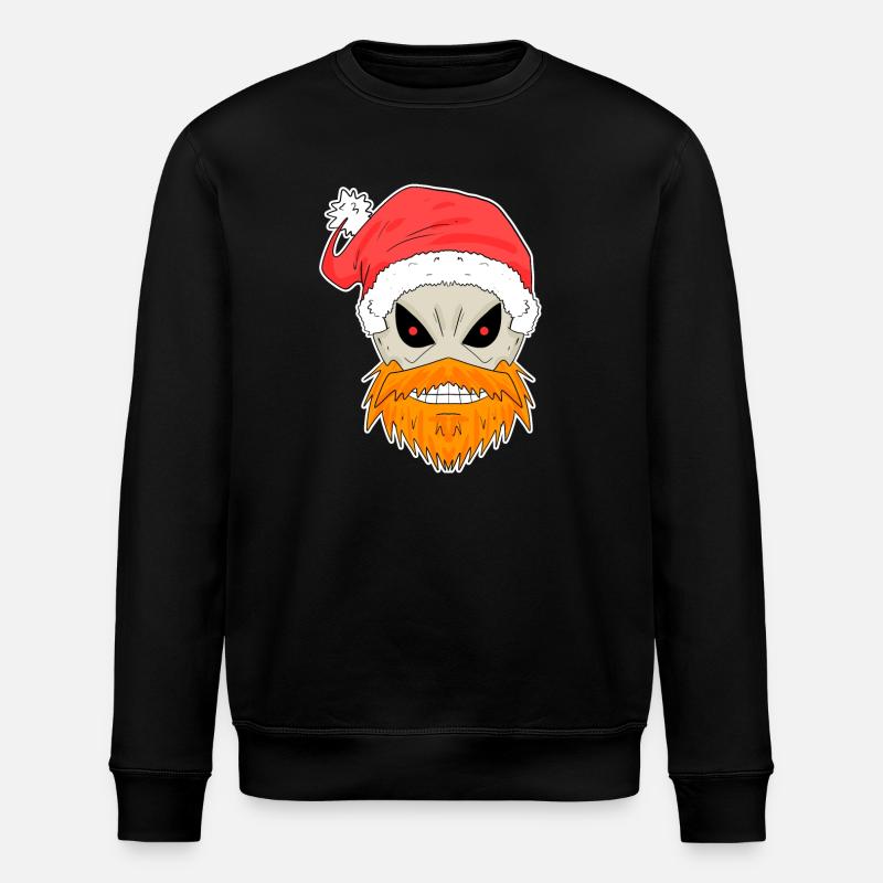 Weihnachtsmann Totenkopf - Stanley/Stella Unisex Bio-Sweatshirt ROLLER - Schwarz