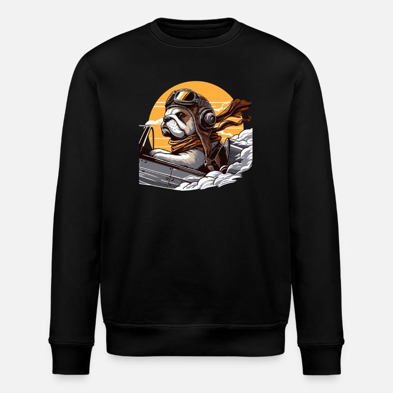 Pilote de bouledogue - Sweat bio ROLLER Stanley/Stella Unisexe - noir