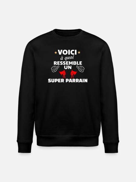 Humour Super Parrain Illustration - Sweat bio ROLLER Stanley/Stella Unisexe - noir