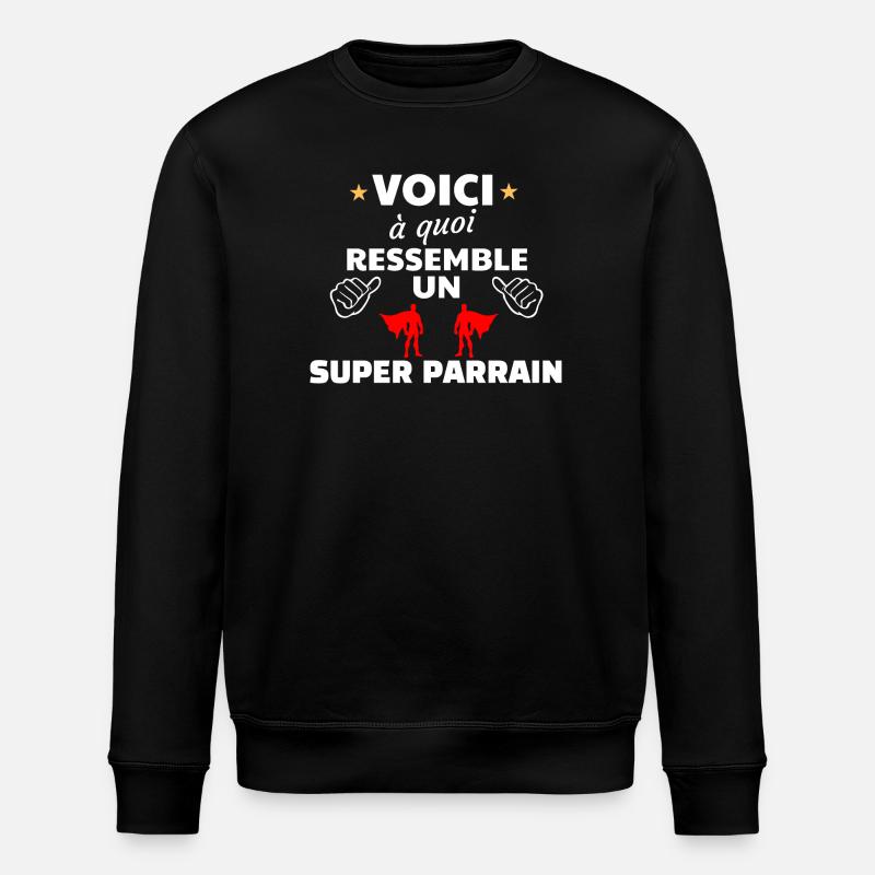 Humour Super Parrain Illustration - Sweat bio ROLLER Stanley/Stella Unisexe - noir