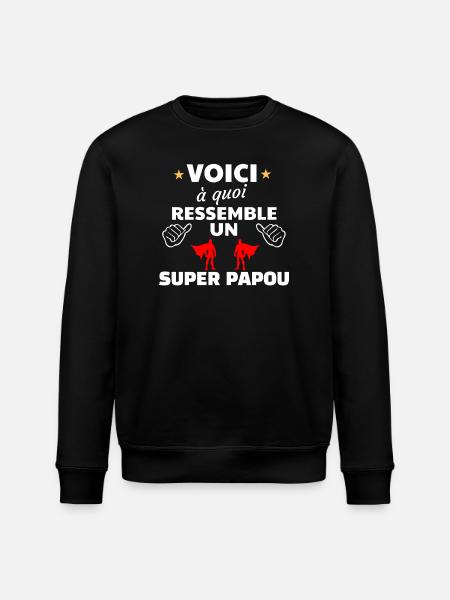 Héros Super Papou Thème Empowerment - Sweat bio ROLLER Stanley/Stella Unisexe - noir