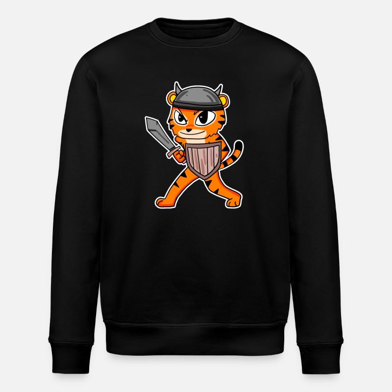 Viking Motif Tiger - Stanley/Stella ROLLER Unisex Organic Sweatshirt - black