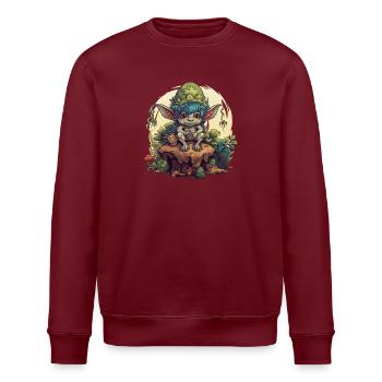 Chemise fantastique Forêt Tronc de Lutin Champignon - Sweat bio ROLLER Stanley/Stella Unisexe - bordeaux - Devant - Nik (191cm)