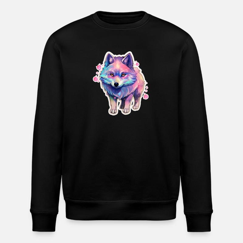 Süßer kleiner Hund mit Regenbogenfell - Stanley/Stella Unisex Bio-Sweatshirt ROLLER - Schwarz