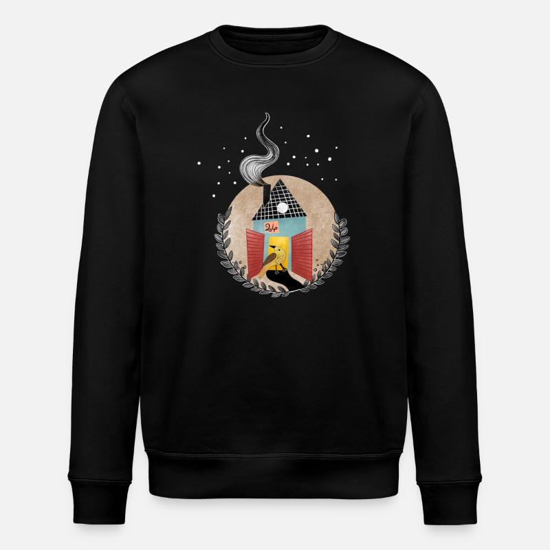 Happy Christmas Time - Stanley/Stella ROLLER Unisex Organic Sweatshirt - black
