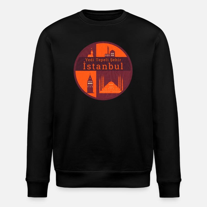 Wahrzeichen von Istanbul - Stanley/Stella Unisex Bio-Sweatshirt ROLLER - Schwarz