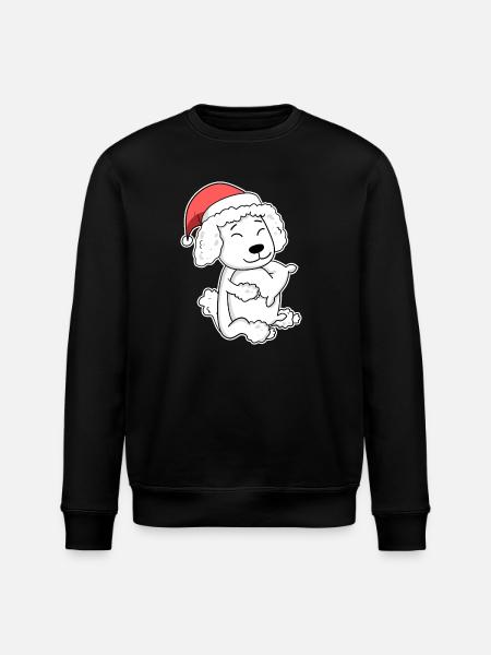 Caniche Chien Animal Noël - Sweat bio ROLLER Stanley/Stella Unisexe - noir