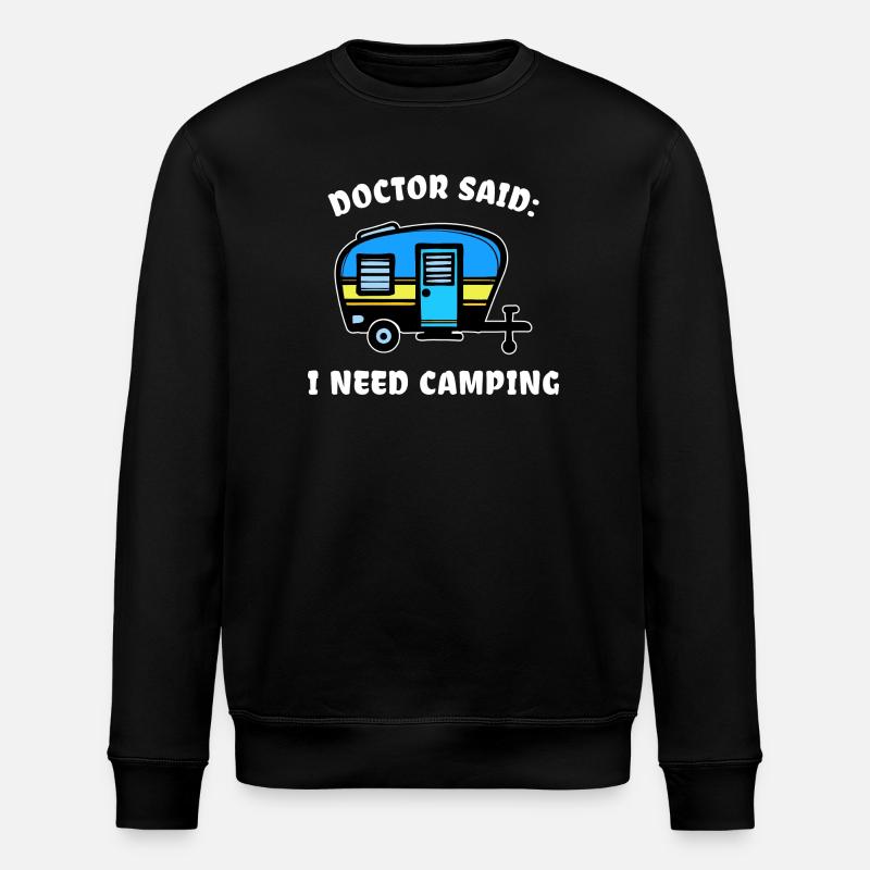 Urlaub Statement Wohnwagen Camping Wanderer - Stanley/Stella Unisex Bio-Sweatshirt ROLLER - Schwarz