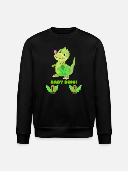Cute Baby Dinosaur Fantasy Illustration - Stanley/Stella ROLLER Unisex Organic Sweatshirt - black