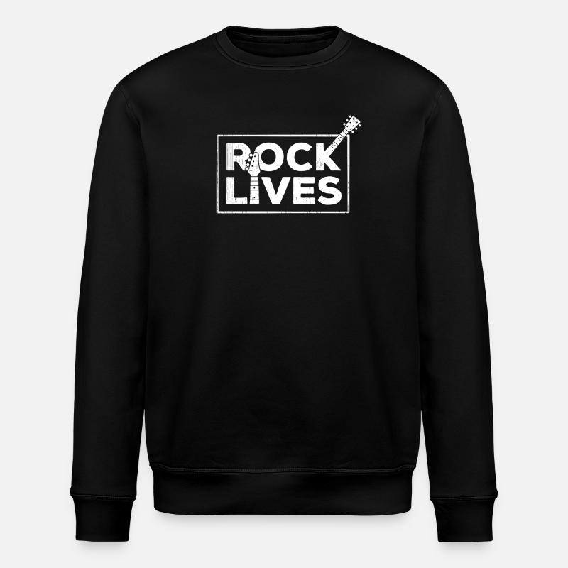 Rock Lives Bold Statement Design - Stanley/Stella ROLLER Unisex Organic Sweatshirt - black