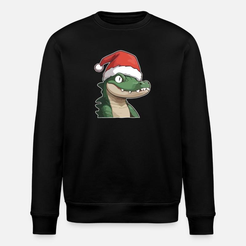 Krokodil Weihnachten - Stanley/Stella Unisex Bio-Sweatshirt ROLLER - Schwarz