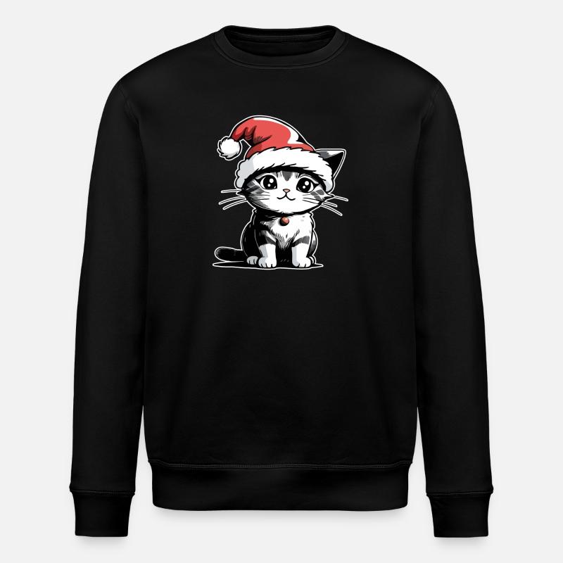 Cat Christmas - Stanley/Stella ROLLER Unisex Organic Sweatshirt - black