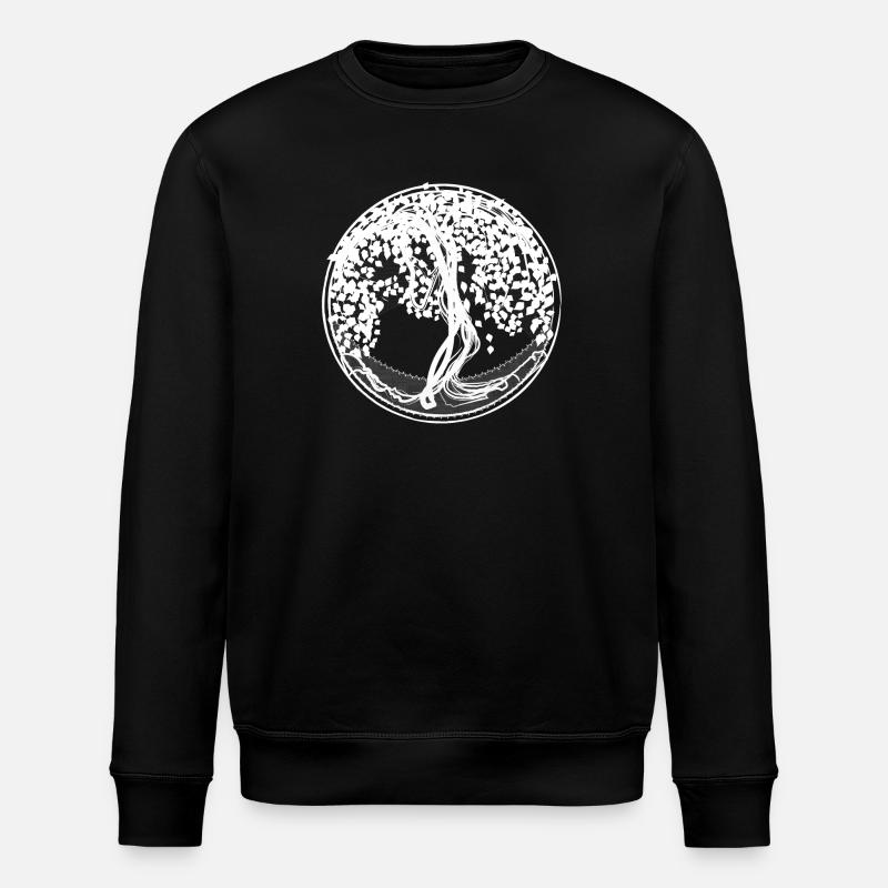 Circle Tree Silhouettes - Stanley/Stella ROLLER Unisex Organic Sweatshirt - black