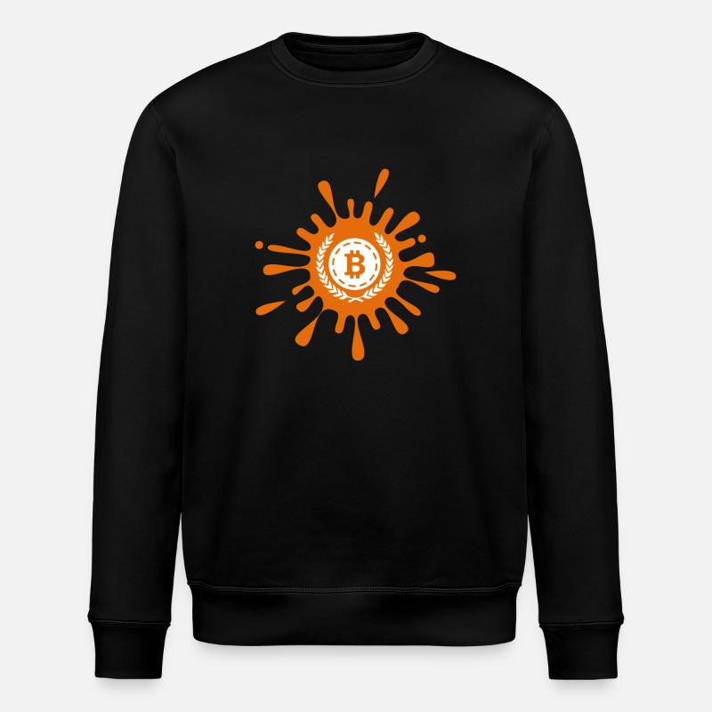 Bitcoin Crypto Cryptocurrency Splash - Stanley/Stella ROLLER Unisex Organic Sweatshirt - black