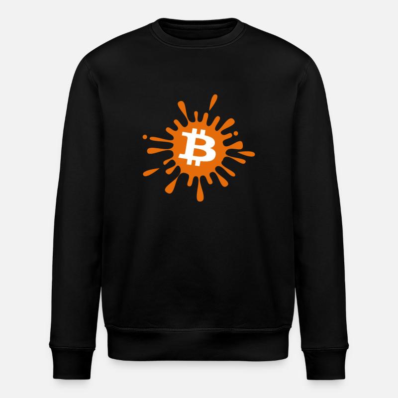 Bitcoin Crypto Cryptocurrency Splash - Stanley/Stella ROLLER Unisex Organic Sweatshirt - black