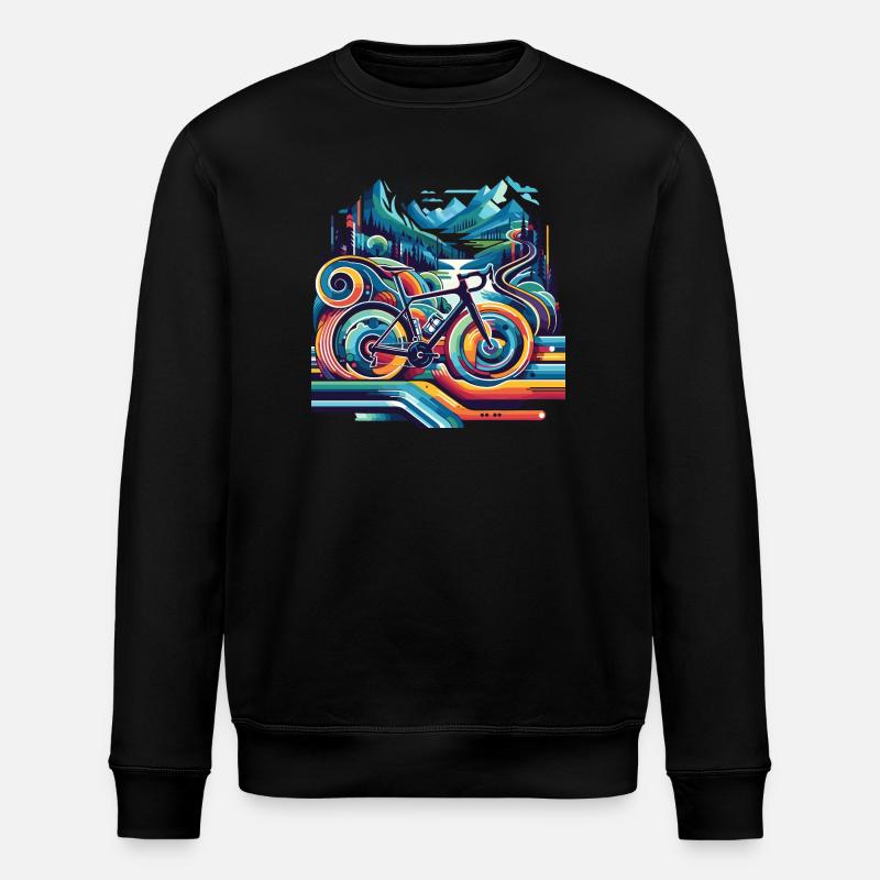Vélo aux lignes ondulées - Sweat bio ROLLER Stanley/Stella Unisexe - noir