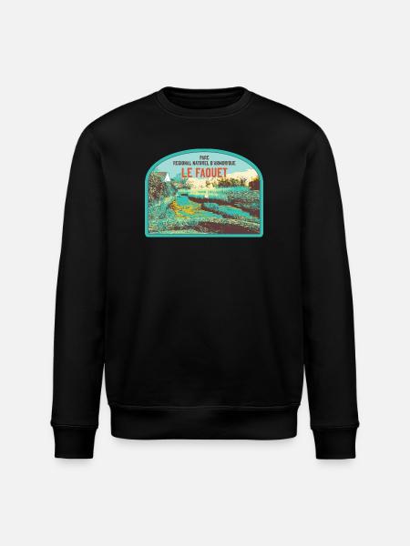 Faouet Landscape Badge: Breton Nature - Stanley/Stella ROLLER Unisex Organic Sweatshirt - black