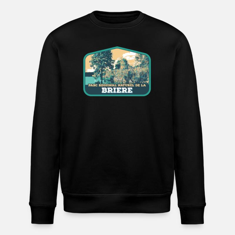 Écusson Paysage Brière : Nature Authentique - Sweat bio ROLLER Stanley/Stella Unisexe - noir