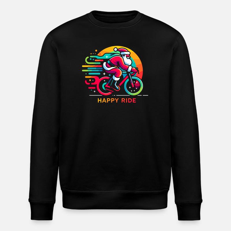 Vibrant Père Noël Cyclisme Illustration - Sweat bio ROLLER Stanley/Stella Unisexe - noir