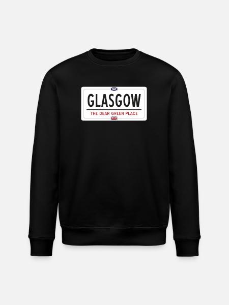 Glasgow Ortsnamensschild - Stanley/Stella Unisex Bio-Sweatshirt ROLLER - Schwarz