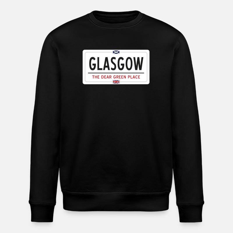 Glasgow Place Name Sign - Stanley/Stella ROLLER Unisex Organic Sweatshirt - black