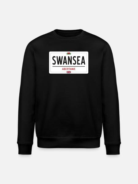 Swansea town sign - Stanley/Stella ROLLER Unisex Organic Sweatshirt - black