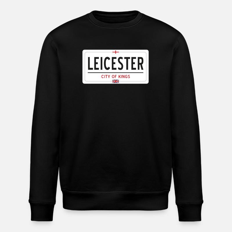 Leicester town sign - Stanley/Stella ROLLER Unisex Organic Sweatshirt - black